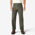 Dickies Men's Relaxed Fit Heavyweight Duck Carpenter Pants - Rinsed Moss Green Size 44 32 (1939)