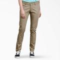 Dickies Women's Slim Fit Skinny Leg Pants - Rinsed Desert Sand Size 16 (FP512)