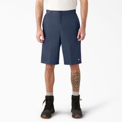 Dickies Men's Loose Fit Flat Front Work Shorts, 13" - Navy Blue Size 30 (42283)