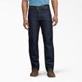 Dickies Men's Relaxed Fit Carpenter Jeans - Rinsed Indigo Blue Size 36 X 32 (DP805)