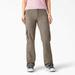 Dickies Women's Relaxed Fit Straight Leg Cargo Pants - Rinsed Pebble Brown Size 4 (FP777)