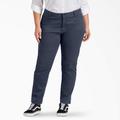 Dickies Women's Plus Perfect Shape Skinny Fit Pants - Rinsed Navy Size 24W (FPW40)