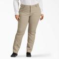 Dickies Women's Plus Perfect Shape Relaxed Fit Bootcut Pants - Rinsed Oxford Stone Size 22W (FPW42)