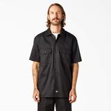 Dickies Men's Flex Relaxed Fit Short Sleeve Work Shirt - Black Size XL (WS675)