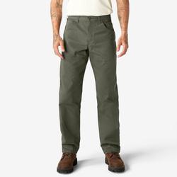 Dickies Men's Relaxed Fit Heavyweight Duck Carpenter Pants - Rinsed Moss Green Size 36 X 34 (1939)