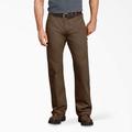 Dickies Men's Relaxed Fit Duck Carpenter Pants - Rinsed Timber Brown Size 30 32 (DU250)