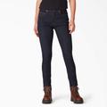 Dickies Women's Perfect Shape Skinny Fit Jeans - Rinsed Indigo Blue Size 4 (FD145)