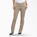 Dickies Women's Slim Fit Pants - Rinsed Desert Sand Size 6 (FP513)