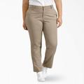 Dickies Women's Plus Straight Fit Pants - Rinsed Desert Sand Size 24W (FPW513)