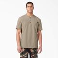 Dickies Men's Heavyweight Short Sleeve Henley T-Shirt - Desert Sand Size L (WS451)