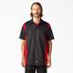 Dickies Men's Two-Tone Short Sleeve Work Shirt - Black/english Red Size M (WS508)