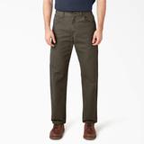 Dickies Men's Relaxed Fit Heavyweight Duck Carpenter Pants - Rinsed Moss Green Size 36 X 32 (1939)
