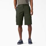 Dickies Men's Flex Relaxed Fit Cargo Shorts, 13" - Olive Green Size 32 (WR557)