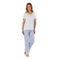 Slenderella Ladies Floral Pyjamas PJ55213 Blue 12-14