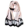 ALBERTO CABALE Silk Scarf Women Anti-allergy Fashion Elegant Floral Shawl Gift for Ladies Pink