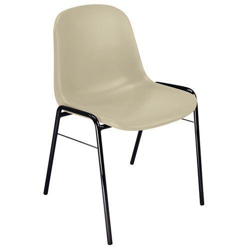 Chaise Coque Piètement Noir Beige Clair - Manutan Expert