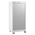 armoire informatique mobile rideaux alu corps blanc