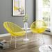 Papasan Chair - Hashtag Home Travers 27.56" Wide Papasan Chair, Polypropylene in White/Yellow | 34.25 H x 27.56 W x 33.07 D in | Wayfair