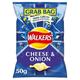 Walkers Cheese & Onion Flavoured Grab Bag Potato Crisps - 32 x 50g
