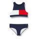 Tommy Hilfiger Girl's Crop TOP Set Bikini, Pitch Blue 654-870, 8-9 Years (Size:8-10)