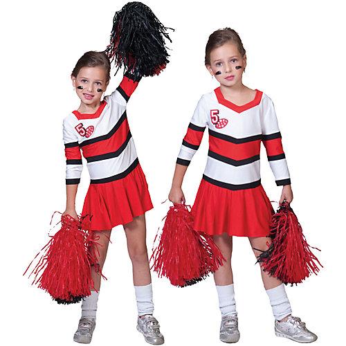 Kostüm Cheerleader rot/weiß Mädchen Kinder