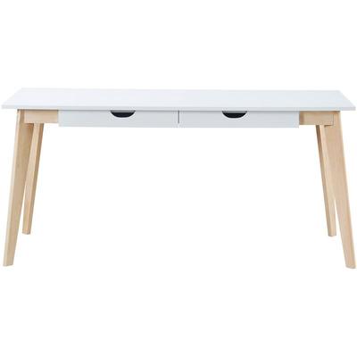 Miliboo - Scrivania scandinava con cassetti legno bianca L160 leena - Bianco