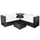 Tidyard 14 Piece Garden Lounge Set with Cushions Corner Sofa Set Outdoor Dining Rattan Sofa Sets Garden Furniture Poly Rattan Black