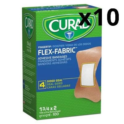 Flex Fabric Bandages, Fingertip, 100/box, Pack Of 10