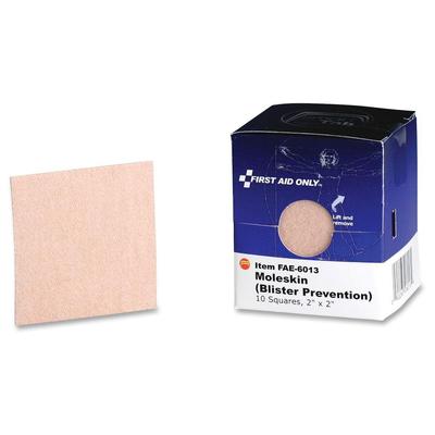 First Aid Only Moleskin/Blister Prevention Squares - 10/Box, Tan