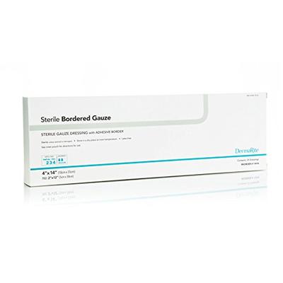 Dermarite Industries 25 Piece Sterile Bordered Gauze Advanced Wound Care, 0.525 Pound