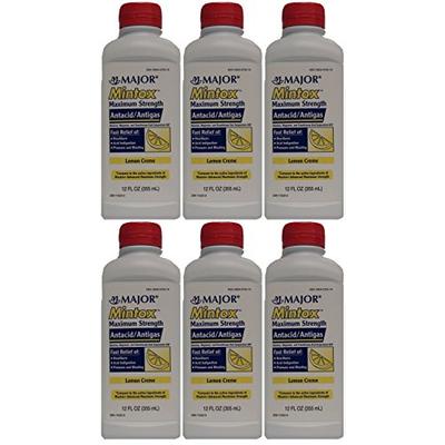 Mintox Maximum Strength Antacid Anti-Gas Liquid Generic for Maalox Max Lemon Flavor 12 oz Per Bottle