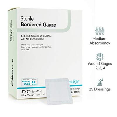 DermaRite Sterile Bordered Gauze Dressing with Adhesive Border