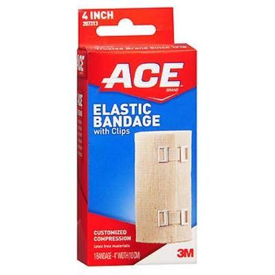 ACE Elastic Bandage (hook closure) 4 Inches 1 Each (Pack of 4)