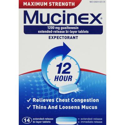 Mucinex Maximum Strength Extended-Release 1200 Mg Bi-Layer Tablets 14 Count (3 P