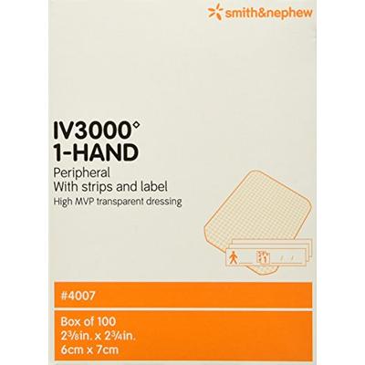 Smith & Nephew IV 3000 1-Hand Transparent Dressing, 100 Count