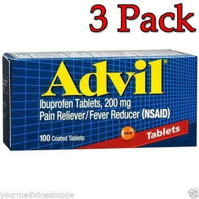 Advil Ibuprofen Coated Tablets, 200mg, 100ct, 3 Pack 305730150408a868