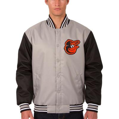 "Men's JH Design Gray/Black Baltimore Orioles Poly Twill Jacket"