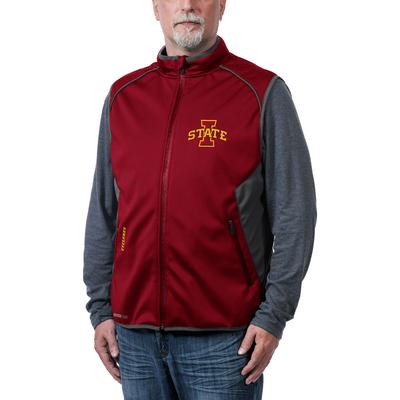 Franchise Club Men's Stadium Softshell Vest (Size XL) Iowa State Cyclones/Dark Red, Polyester