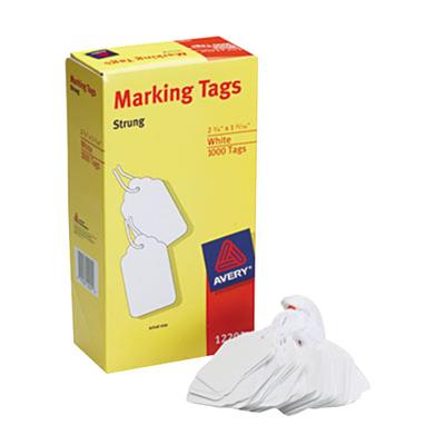 Avery 12201 2 3/4" x 1 11/16" White Medium Weight Paper Marking Tag - 1000/Box