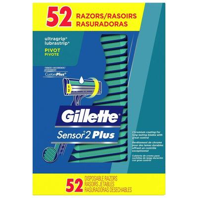 One Box Of 52 Men's Gillette Custom Plus Disposable Razor With Powder Lubrastrip