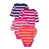 Leveret 4 Pack Long Sleeve Bodysuit 100% Cotton Stripes 18-24 Months Multi 2 screenshot. Infant Bodysuits directory of Clothes.
