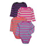 Leveret 4 Pack Long Sleeve Bodysuit 100% Cotton Stripes 0-3 Months Multi 4 screenshot. Infant Bodysuits directory of Clothes.