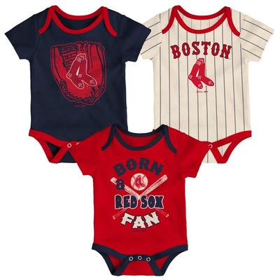 "Boston Red Sox Infant Navy/Red/Cream Future #1 3-Pack Bodysuit Set"