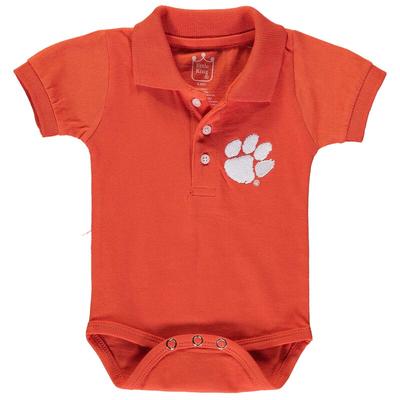 "Clemson Tigers Infant Orange Polo Bodysuit"