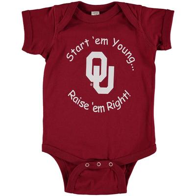 "Oklahoma Sooners Newborn & Infant Crimson Start 'Em Young Bodysuit"
