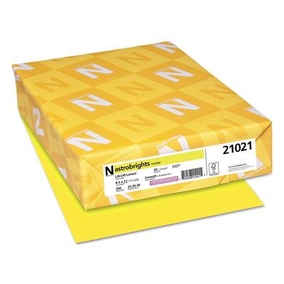 Astrobrights Colored Cardstock, 8.5" x 11", 65 lb/176 gsm, 250 Sheets, Lift-Off Lemon