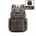 Canvas Backpack AUGUR Series Vintage Leather Hiking Daypacks Computers Laptop Ba