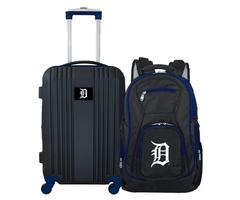 Mojo MLB Detroit Tigers 2-Piece Set Luggage and Backpack, Black