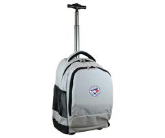 Denco MLB Toronto Blue Jays 19 in. Gray Wheeled Premium Backpack