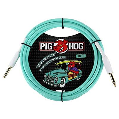 Pig Hog PCH10SG 1/4" to 1/4" Seafoam Green Guitar Instrument Cable, 10 Feet